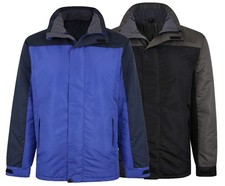 Mens Waterproof Padded Smart Jacket Coat Collared Hood M-2XL