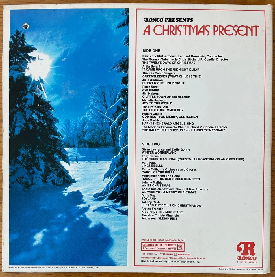 A CHRISTMAS PRESENT - CAROLS RONCO 3D POP UP Gatefold UK 1973 LP - Image 3 of 4