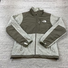North Face Denali Fleece Jacket Small Beige Tan Polartec Full Zip Hike Womens
