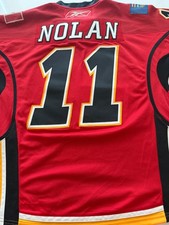 Owen Nolan #11 Authentic Reebok RED Calgary Flames NHL hockey Jersey Size Small