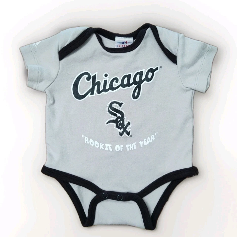 ⚾芝加哥白袜队美国职棒大联盟短袖紧身衣裤 0-3 Mo 男孩或女孩新秀运动 — 第 2/4 张图片