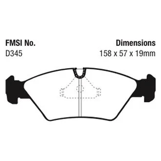 For Porsche 944 1986-1991 EBC DP4612R Yellowstuff Front Brake Pads - Image 2 of 3