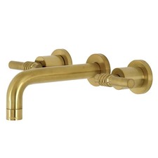 Kingston Brass KS812.ML Two-Handle 1.2 GPM 3-Hole Wall Mount - Brass