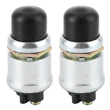 Push Button Switch 2Pcs Horn Engine Start Switch SPST Push Button Starter Push