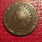 1876 INDIAN HEAD CENT SEMI KEY C-68 LOWER GRADE DENTED   FREE SHIPPING