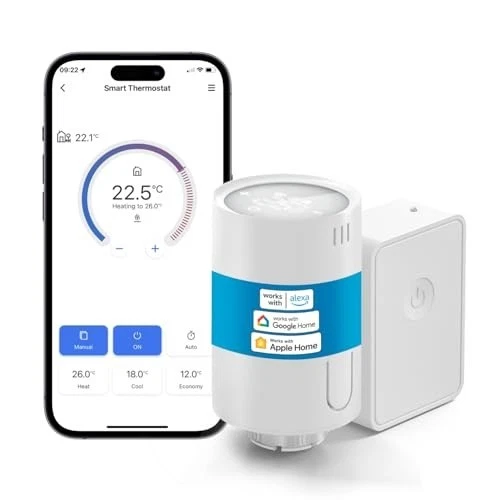 Meross Smart Radiator Thermostat with Starter Kit - Smart Heating Control, Easy