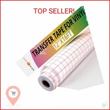 HTVRONT Transfer Tape for Vinyl -12" x 16 FT w/Red Alignment Grid Transfer Paper