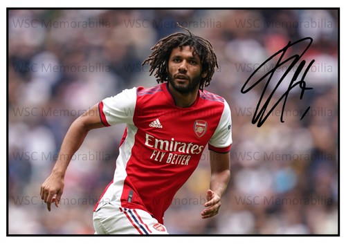 10903. Mohamed Elneny Signed Pictures A4 Prints Arsenal Egypt Besiktas Basel etc