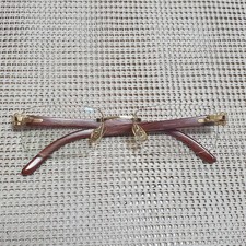 Cartier Bubinga Wood Rimless Frame Eyeglasses Authentic .302