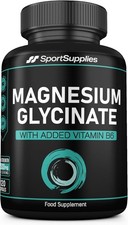 Magnesium Glycinate Supplements 1500mg & Vitamin B6 120 High Strength Capsules 0.06 per thousand milligrams