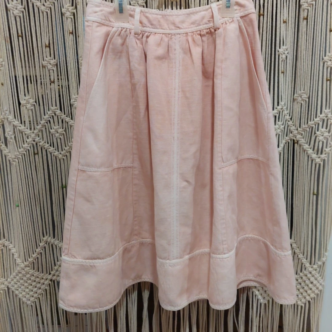 Sz 0 Ulla Johnson Celeste skirt Light Peach Cotton/Linen No Belt