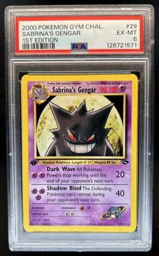 2000 Pokemon Gym Challenge 1st Edition Sabrina's Gengar #29/132 PSA 6