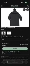 Yeezy jacket YZY Gosha RC-01 Black Raincoat. SIZE 2. MADE IN USA
