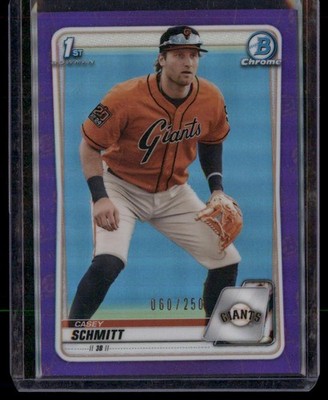2020 Bowman Draft #BD-129 Casey Schmitt Chrome Purple #/250