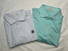Holderness  Bourne Mens L Polo The Perkins Nagle Striped Tailored Fit Lot of 2