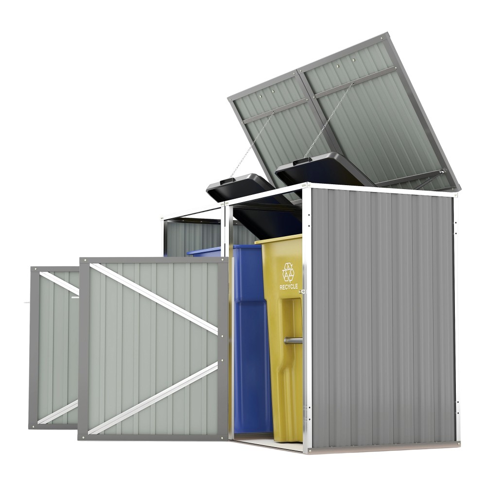 Garbage Bin Shed 54 cubic feet of space Stainless Bin Shed for Garden Yard Lawn