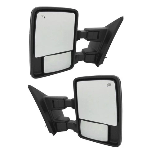 Textured Black Towing Power Fold Telescope Heated Memory Smoke Turn Mirror Pair