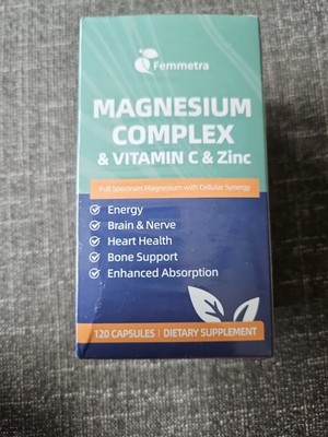  Magnesium  Complex And Vitamin C And Zink, 120 Capsules Brand New Free Shipping