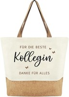 Canvas Tragetasche Jutebeutel Shopper Bag Damen Stofftasche Abschiedsgeschenk