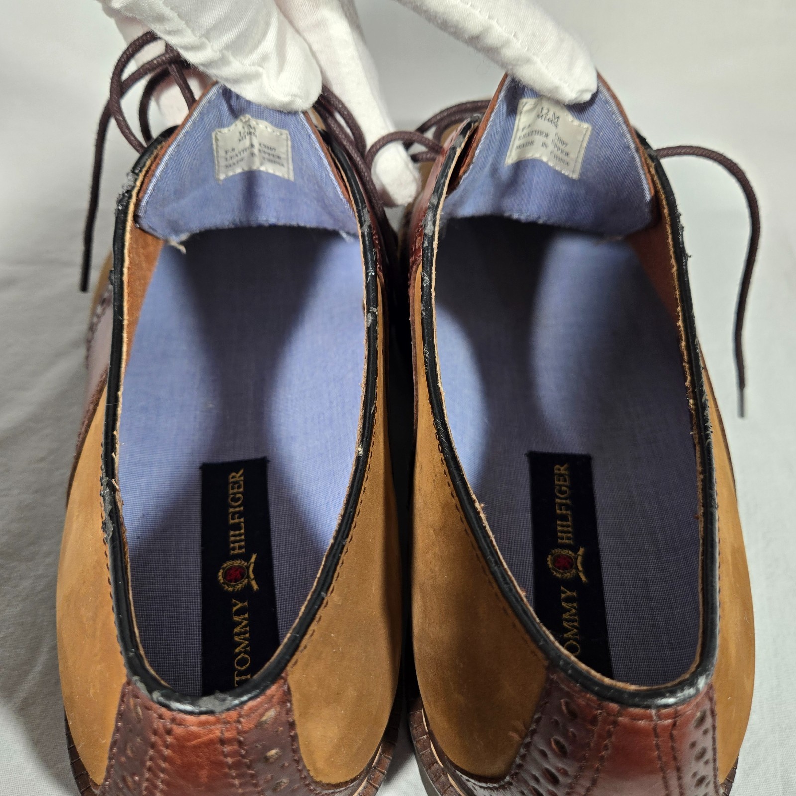 RARE Vintage 1985 TOMMY HILFIGUER Old Stock Brown Leather Oxford Shoes Men's 12M