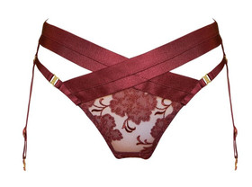BORDELLE NWOT  Amaya Harness Brief Morello S 2 RRP $276 *NO TARIFFS U.S. Buyers*