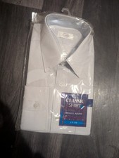 TESCO VINTAGE 1970S / 1980S REGULAR FIT MENS LIGHT GREY SHIRT 15" COLLAR