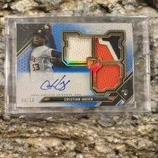2021 Topps Triple Threads CRISTIAN JAVIER Rookie Patch Sapphire Auto RPA #/10 RC