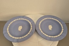 2 Wedgwood Blue Jasper Ash Trays Made in England Julius Caesar VGC