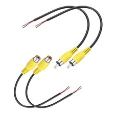 4 Pack 0.7FT RCA to Bare Wire Speaker Cable Yellow RCA Male Female Plug