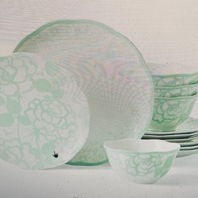 Lenox Butterfly Meadow Cottage Sage 12-Piece Ceramic Dinner Set