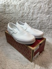 Vans Classic Slip-On Shoes Mens Size 5.5, Women s Size 7, White Canvas