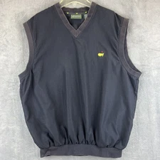 Masters Golf Vest Mens Large Navy V Neck Pullover Windbreaker Jacket Pockets
