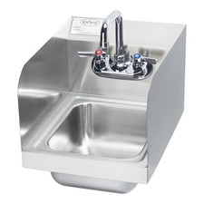 Krowne HS-30L 14 1/4" x 12" Wall-Mounted Hand Sink with Side Splashes, Stainless