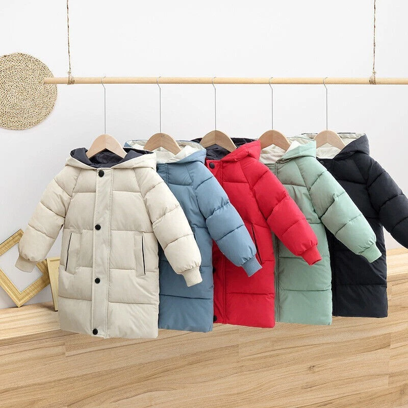 BOYS COATS KIDS BACK TO SCHOOL FUR HOODED PARKA JACKET WINTER WARM COAT SIZE UK - Image 2 of 4