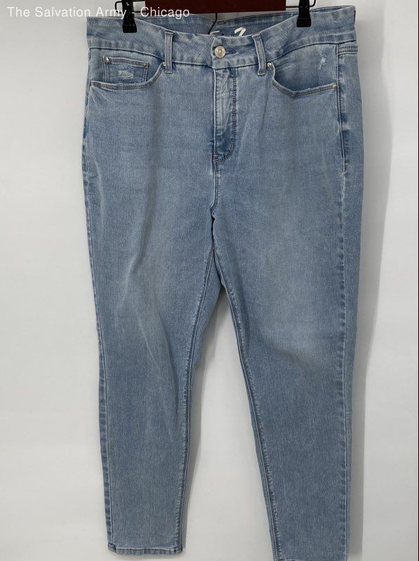 Seven7 Womens Blue 5-Pocket Design Light Wash Denim Skinny Jeans Size 16