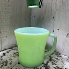 Vintage Fire King D Handle Coffee Cup Mug Jadeite Oven Glass