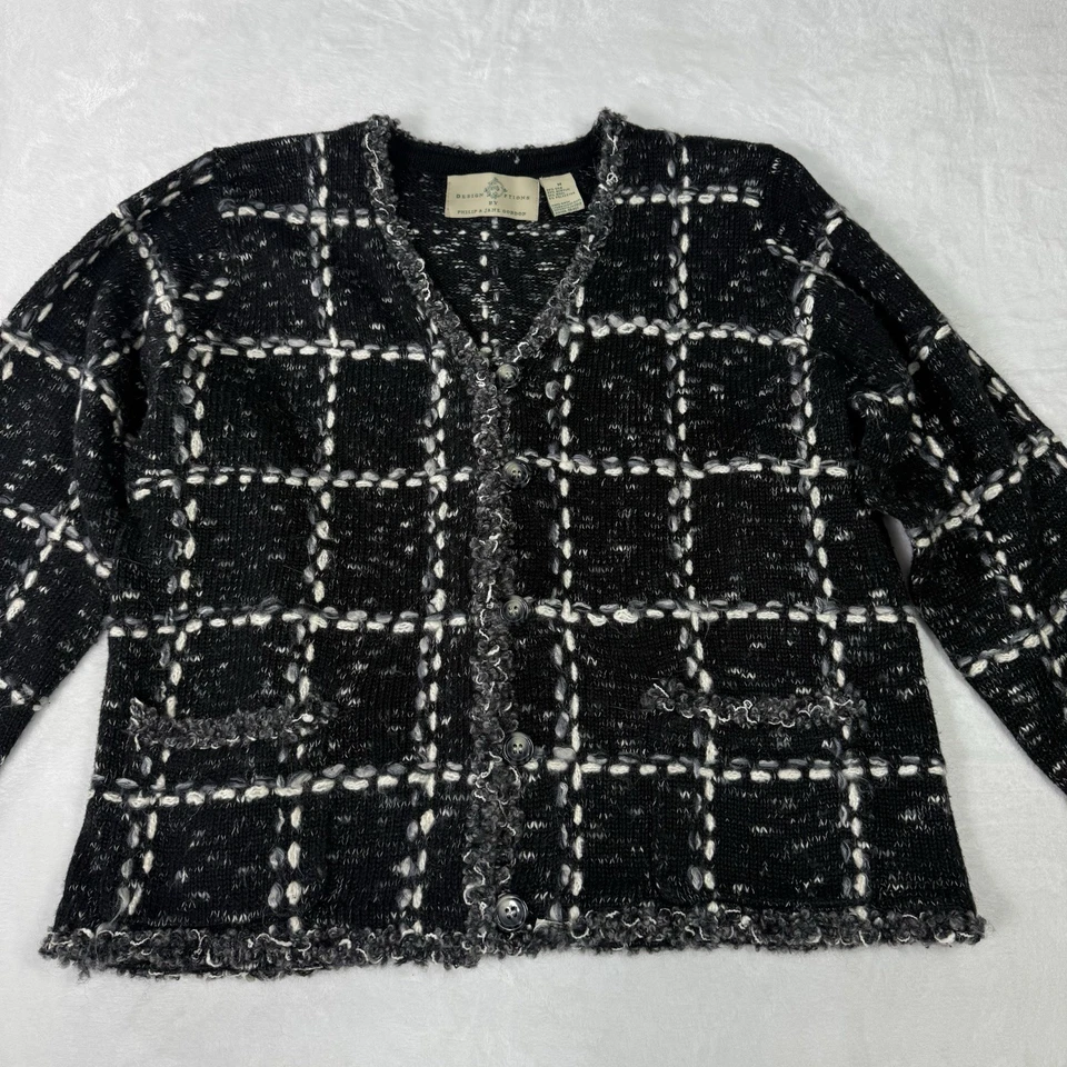 Варианты дизайна PHILIP JANE GORDON кардиган свитер средний черный серый шелк шерсти - Изображение 3 из 4