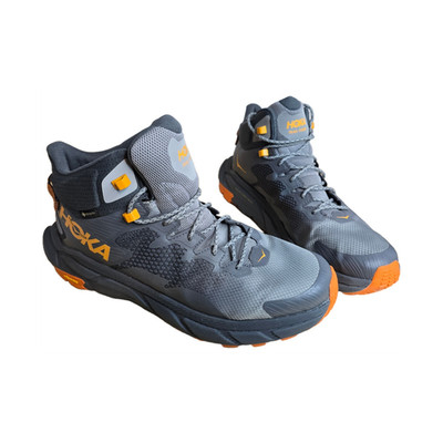 Hoka  Trail Code GTX  Hiking Shoes boots Gray/Orange US  mens 11.5  goretex
