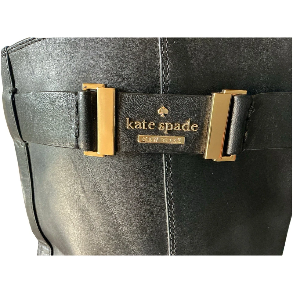 Botas de Montar KATE SPADE New York Ronnie Cuero Negro Talla 5.5 Foto 3 de 4