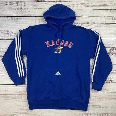 Vintage Adidas Kansas Jayhawks KU Hoodie Blue Size Small | eBay