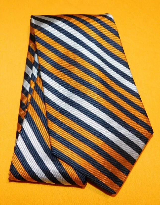 CORBATA A RAYAS BROOKS BROTHERS HECHA EN EE. UU. NARANJA/NEGRO/BLANCO - CORBATAS DE DISEÑADOR. Foto 2 de 3