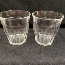 2 Cocktail GLASSES 12 OZ  DURALEX Rippled In Very Good Condition France