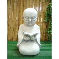MÖNch Mit Brille Steinguss Garten Dekoration Frostfest Figur Skulptur Neu PO-743