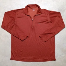 *READ* Patagonia Capilene 1/4 Zip Rust Orange Pullover Base Layer - Men's Large