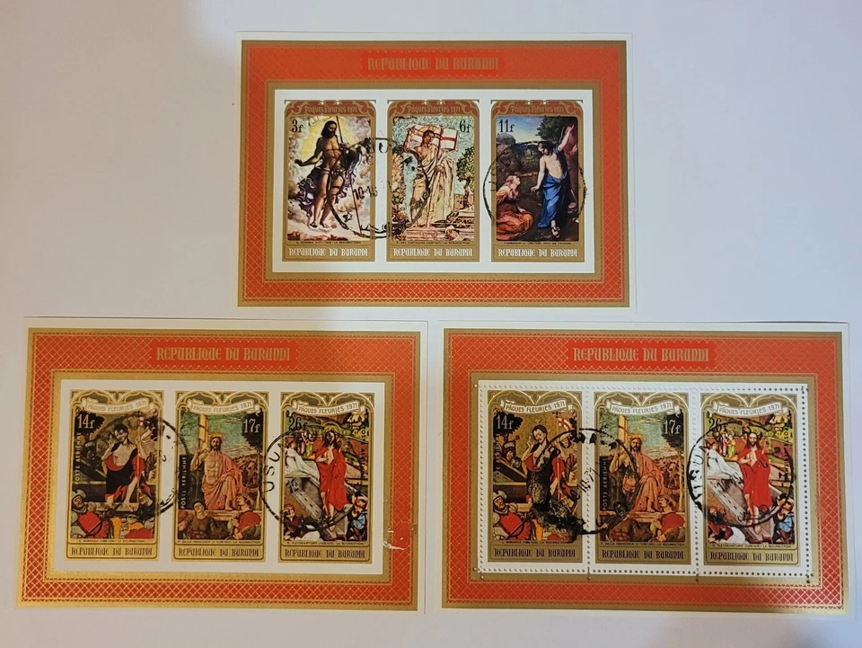 VTG BURUNDI SOUV SHEET STAMPS REP. DU BURUNDI, LOT - 25, OLYMPICS, ARTS, MEM. MH - Image 3 of 4