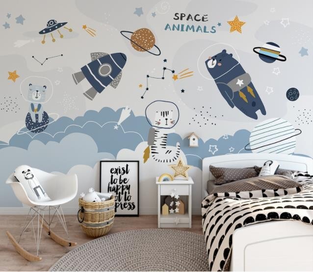 3D Space Bear G633 Wallpaper Wall Murals Removable Self-adhesive Honey