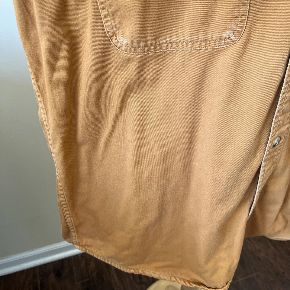 Scandia Woods Denim Plaid Lined Long Sleeve Button Up Beige Large - Image 3 of 4