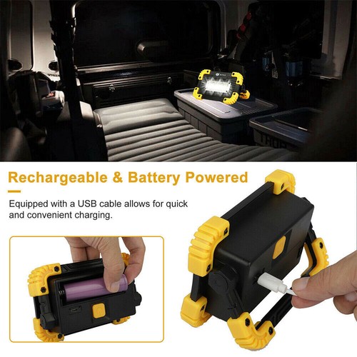 2PCS USB Rechargeable COB LED Work Light Lamp Floodlight Camping Emergency Torch - Picture 10 of 12