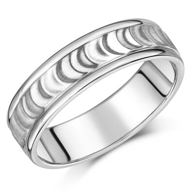 6 mm Palladium Ehering Webdesign gemustert Band UK punziert alle Größen
