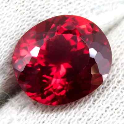 A+ Certified Flawless 20.80 Ct Natural Oval Cut Red Burma Ruby Loose HG Gemstone